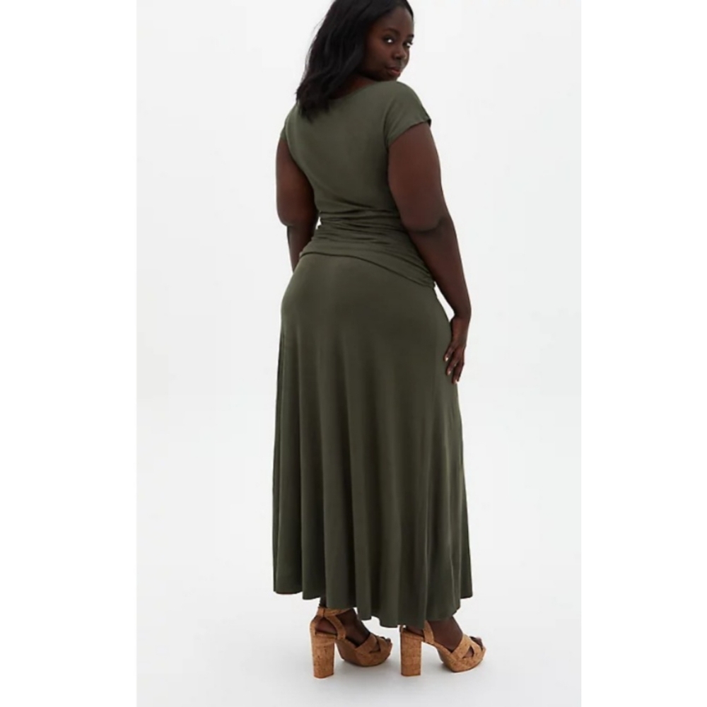 Torrid OLIVE JERSEY MAXI DRESS (3X) - Picture 3 of 5